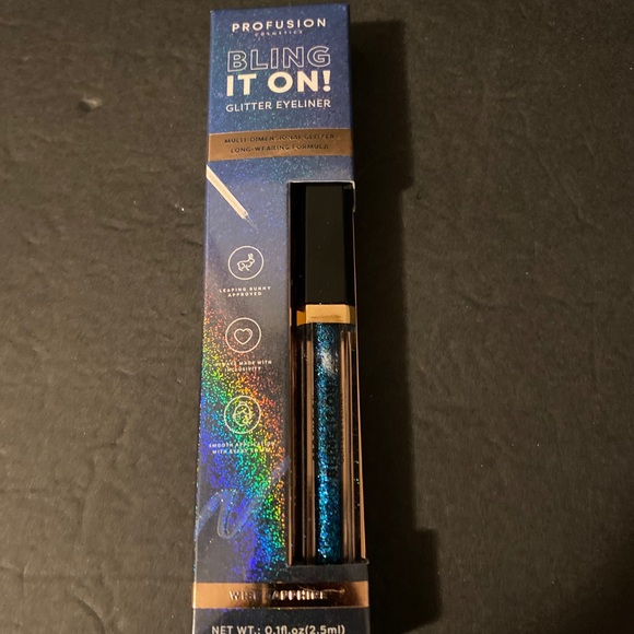 Profusion Cosmetics Bling It On Glitter Liquid Eyeliner Wise Sapphire - Picture 1 of 2